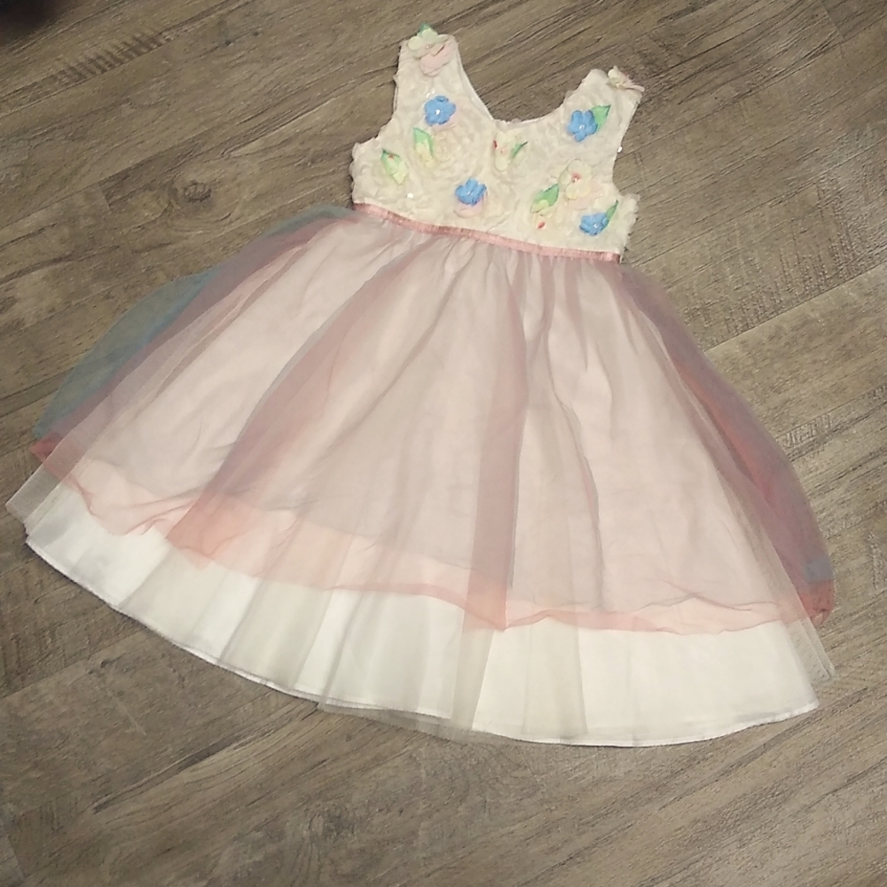 Rare Editions size 5 floral bodice with tulle skirt